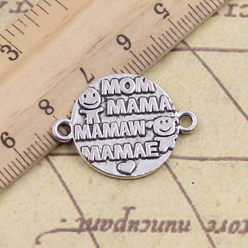 10pcs Charms Mom Mama Connecotr 28x21mm Antique Silver Color Pendants Making DIY Handmade Tibetan Finding Jewelry Bracelet | Украшения и