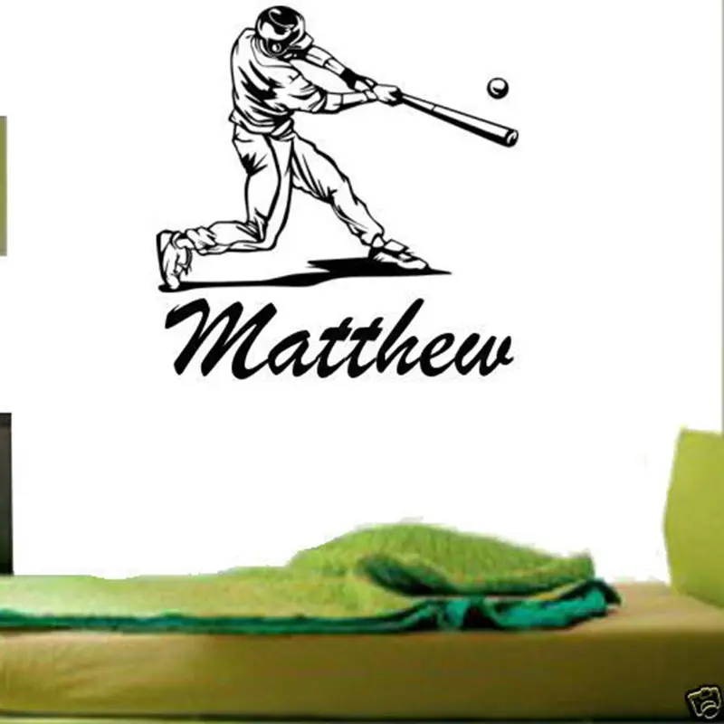 DCTAL Baseball Car Windows Sticker Name Sports Decal Posters Vinyl Wall Decals Pegatina Decor Mural Baseball Sticker
