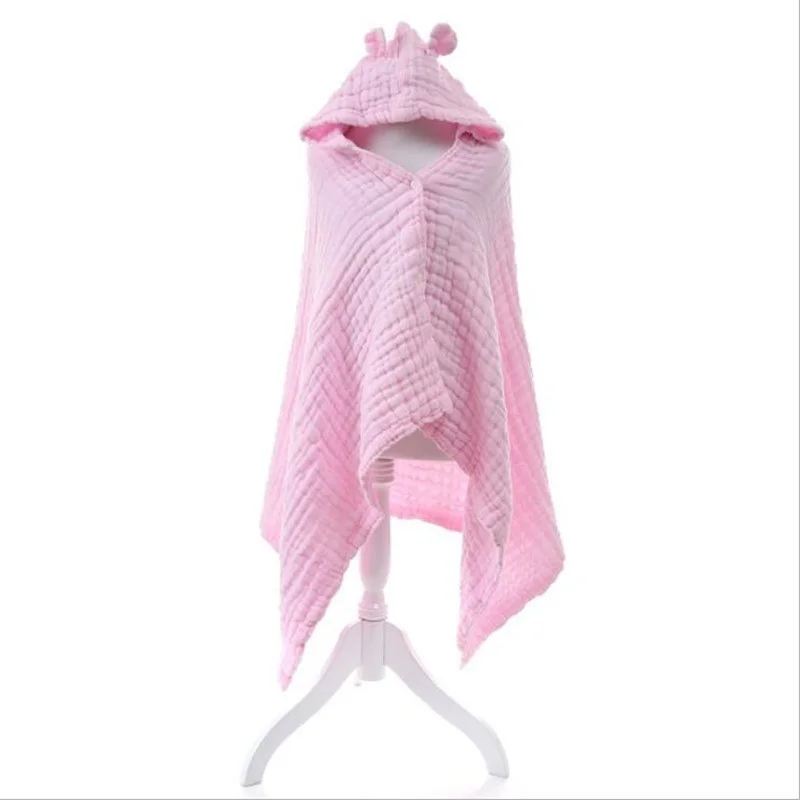 

Muslin Cotton Baby Hooded Bathrobe Bath Towel Soft Baby Cotton Receiving Blanket Absorbent Drying Bath beach Towel Washcloth