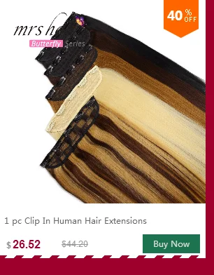 MRS HAIR на заколках, человеческие волосы для наращивания, прямые, 1" 18" 2", натуральные волосы на заколках, 9 цветов,, светлые волосы