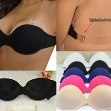 Бюстгальтер пуш-ап, женский бюстгальтер с мягкими чашечками, без бретелек, с регулируемыми лямками, с открытой спиной, размер 70, 75, 80, 85, 90, A, B, C, D,, bh