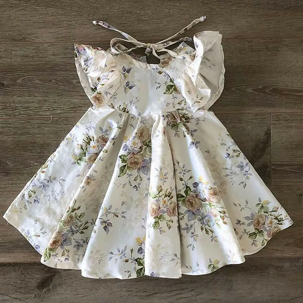 

Kids Toddler Baby Girls Princess Party Dress Floral Dresses Summer cute