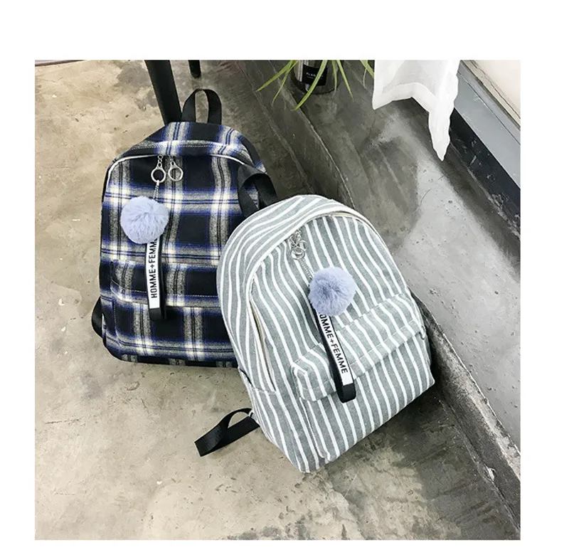 Женский рюкзак, женская школьная сумка для девочек-подростков, полосатые рюкзаки для ноутбука, дорожная тканевая сумка для студентов, черный рюкзак для ноутбука