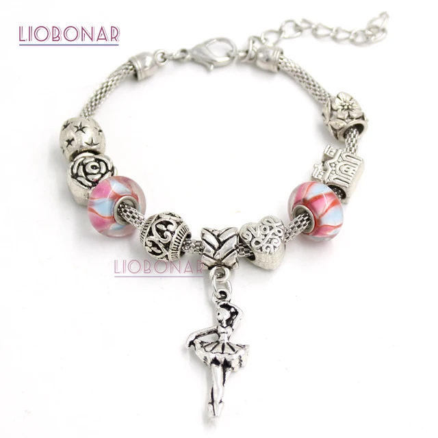 10pcs Lot Whole Fashionable Jewelry Dance Ballerina Charm 10pcs Lot Whole Fashionable Jewelry Dance Ballerina Charm Lampwork Murano Gl Bracelets For S Gift