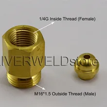 TIG сварочный фонарь соединительный кабель с разъемом кабеля совместных изменения 1/4G для M16* 1,5