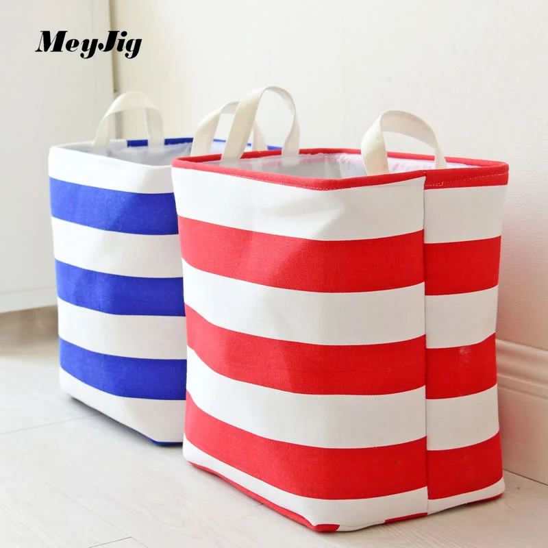 EVA Thicker Striped Laundry Basket Toy Clothing Finishing Snacks Sundries Organizer Classification Storage 0851 | Дом и сад