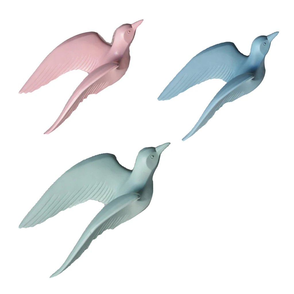 Home Decorative Resin 3D Handmade Flying Seagull Birds Crafts Wall Art Sculpture Hanging Decor