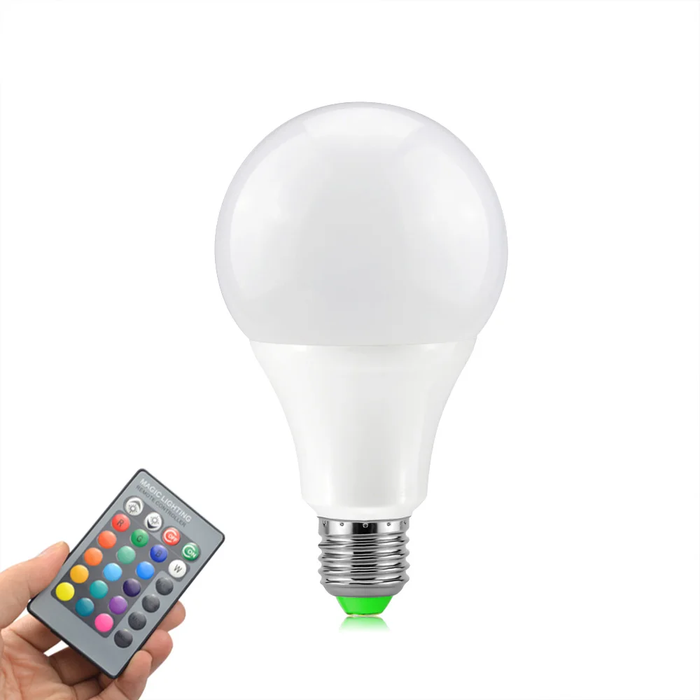No Flicker E27 RGB LED Bulb Lamp 10W AC85 265V Full Color Dimmable