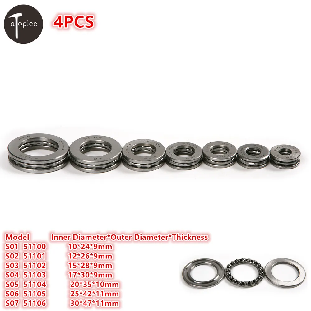 Rolamentos de Esferas de Pressão Diminutos Metal Axial Velocidade Rápida Alta Precisão Pcs 10 mm 12 mm 15 mm 17 mm 20 mm 25 mm 30 mm