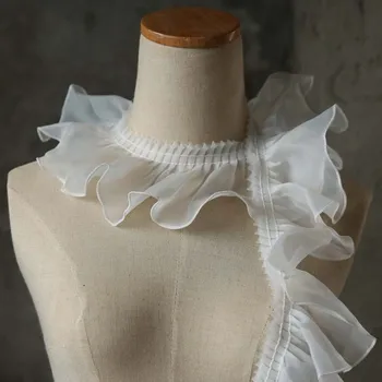 

White Black Chiffon Ruffles Lace Trimming For Skirt Doll Lace Trim Sew On Garment Accessories