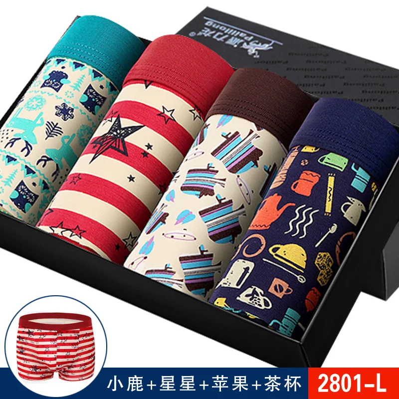 

2019 New brand Shorts Mens 4Pcs\lot Underwear Soft Men Boxers Solid Boxer Shorts Plus Size Boxers Mens Underwear