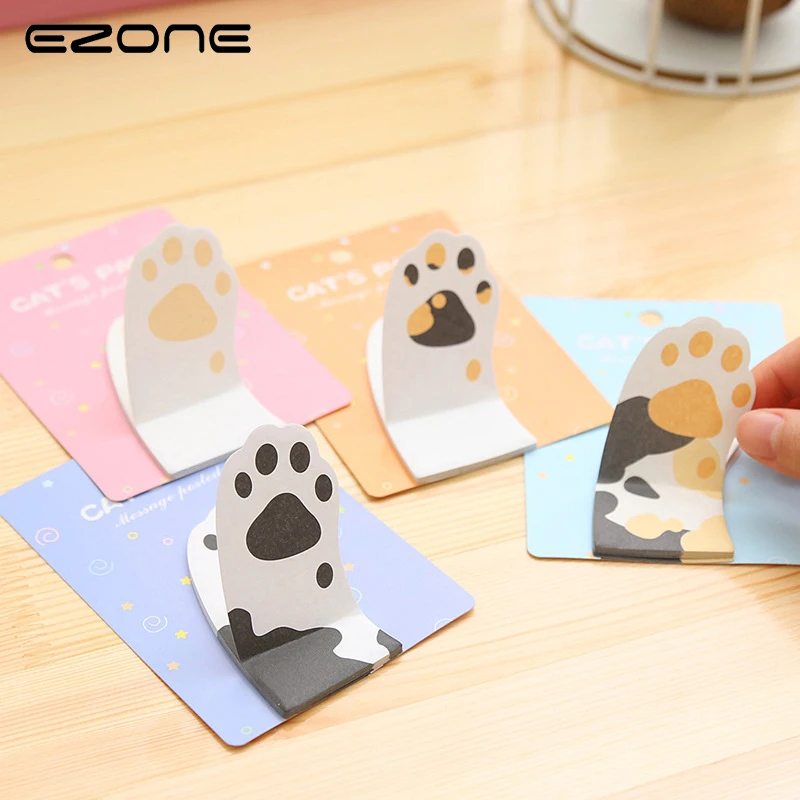 EZONE Милая кошачья лапа Sticky Notes Kawaii Печатный блокнот Самоклеящиеся нерегулярные бумаги Закладка школьные офисные принадлежности Примечание