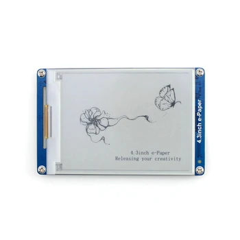 

4.3inch E-Ink Display e-Paper UART Module 800x600 Resolution 4 Grey Level Display Font Libraries Built-in 128MB NandFlash