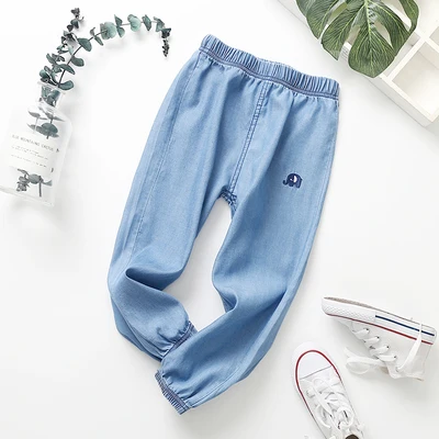 Hot New Baby Chilren jeans thin spring and summer loose style denim pants for boys and girls cool long trousers - Цвет: elepant