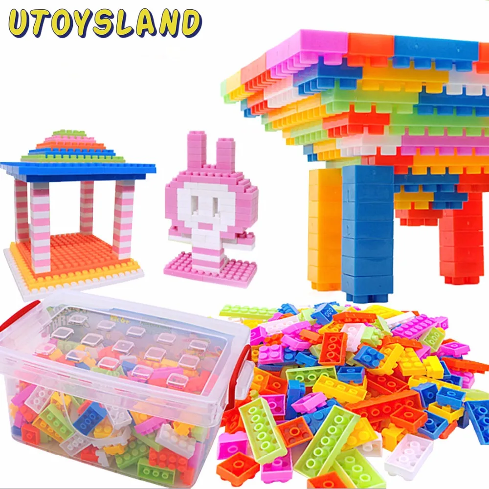 

UTOYSLAND Reusable 216-Piece Plastic Kids Educational Building Blocks Bricks Toys DIY Bloks Toy Set