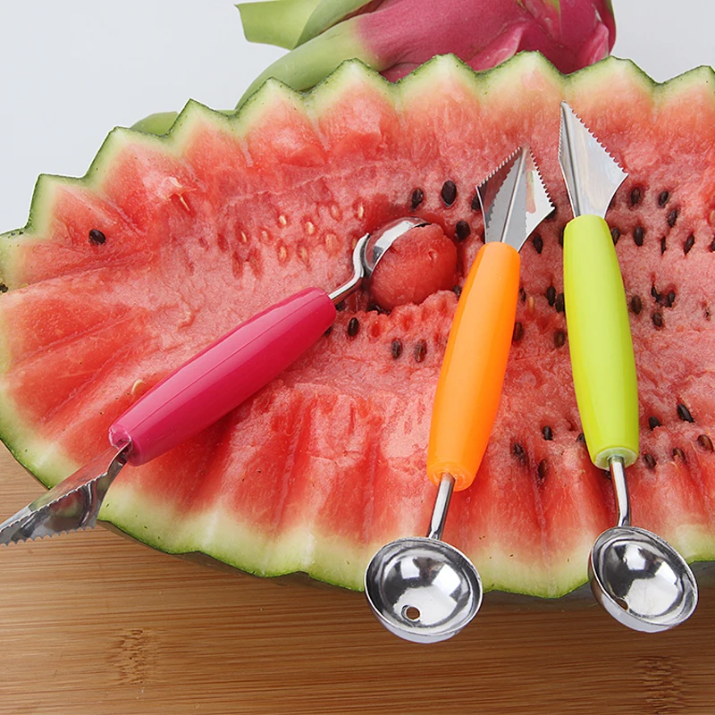 

Creative Fruit Carving Knife Watermelon Baller Ice Cream Dig Ball Scoop Spoon Baller Diy Assorted Cold Dishes Tools