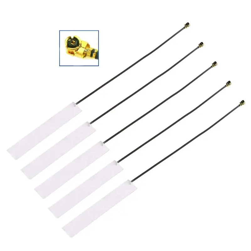 

5PCS 2.4Ghz IPX IPXE Connector PCB Built-in Aerial 4dBi High Gain WIFI Internal Antenna Sticker 10CM Internal Antenna