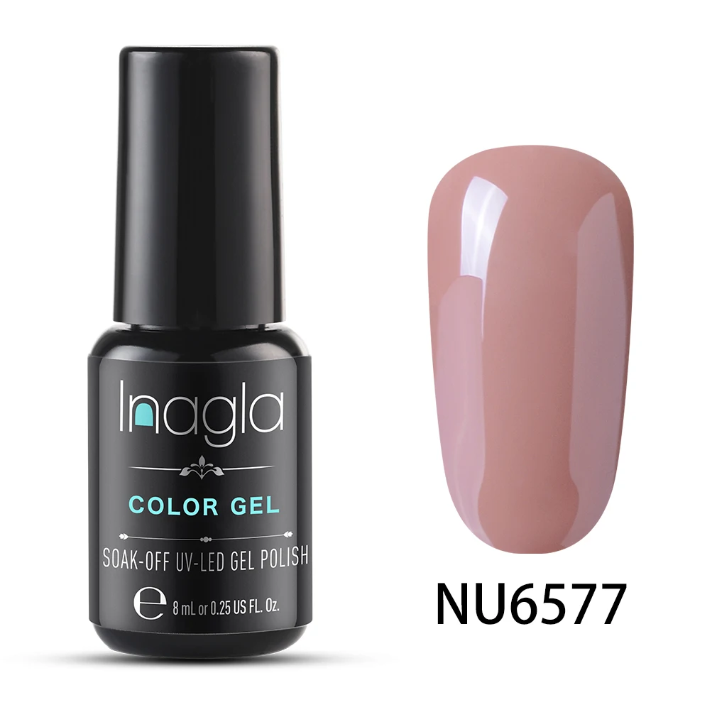 Inagla Гель-лак для ногтей, высокое качество, гель для обнаженной краски, Кристальный лак для нейл-арта, замачиваемый, Ультрафиолетовый светодиодный Гель-лак для ногтей - Цвет: NU6577