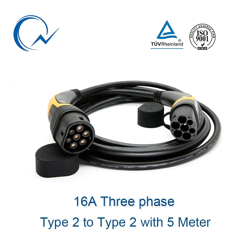 16A трехфазный кабель EV type 2-type 2 IEC62196 EV зарядный штекер с 5 метровым кабелем TUV/UL Mennekes 2 коннектором