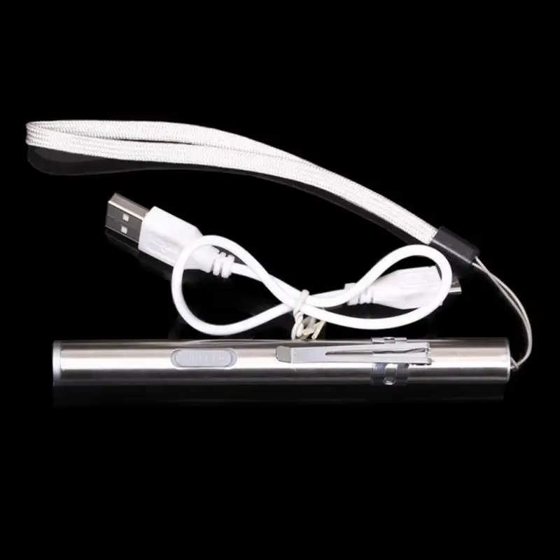 Портативный мини из нержавеющей стали зарядка USB светодиодный перезаряжаемый светильник маленький фонарик карманный фонарик