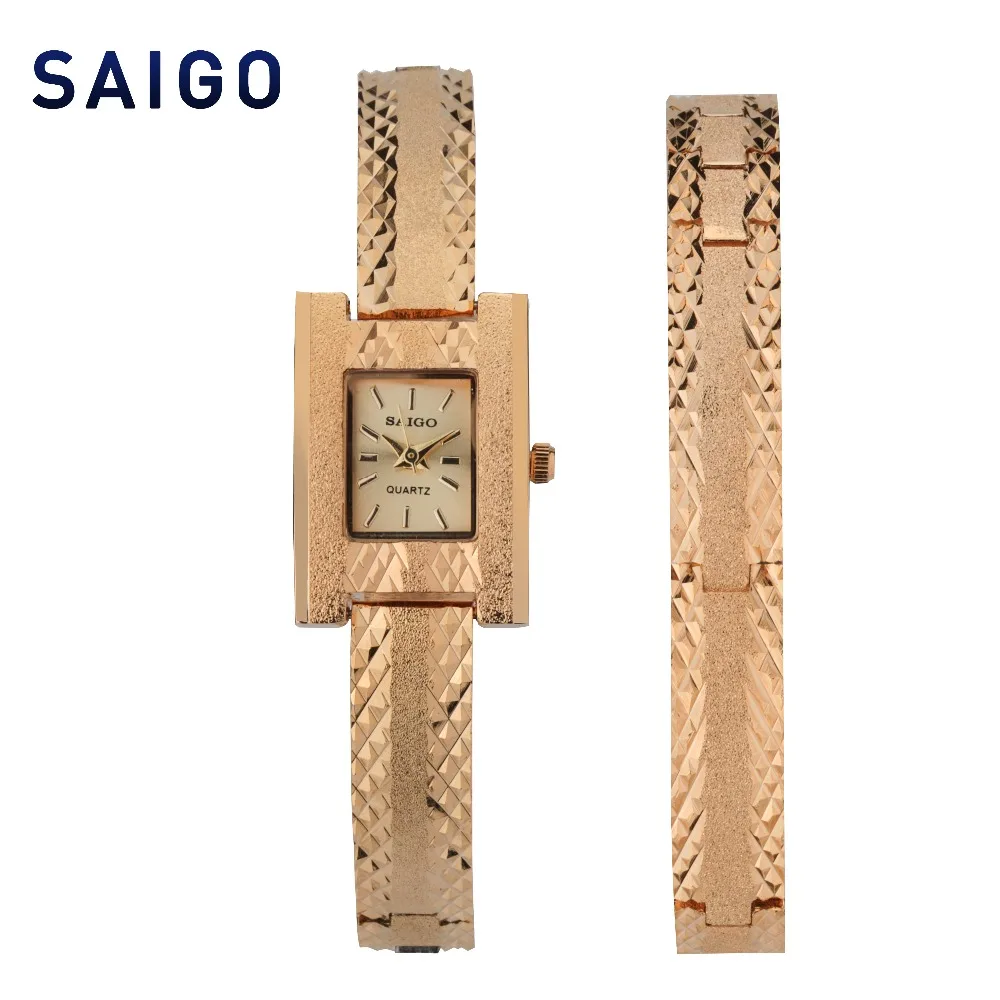 HONG KONG SAIGO New Fashion Famous Luxury Golden Women's Watch Gift for
