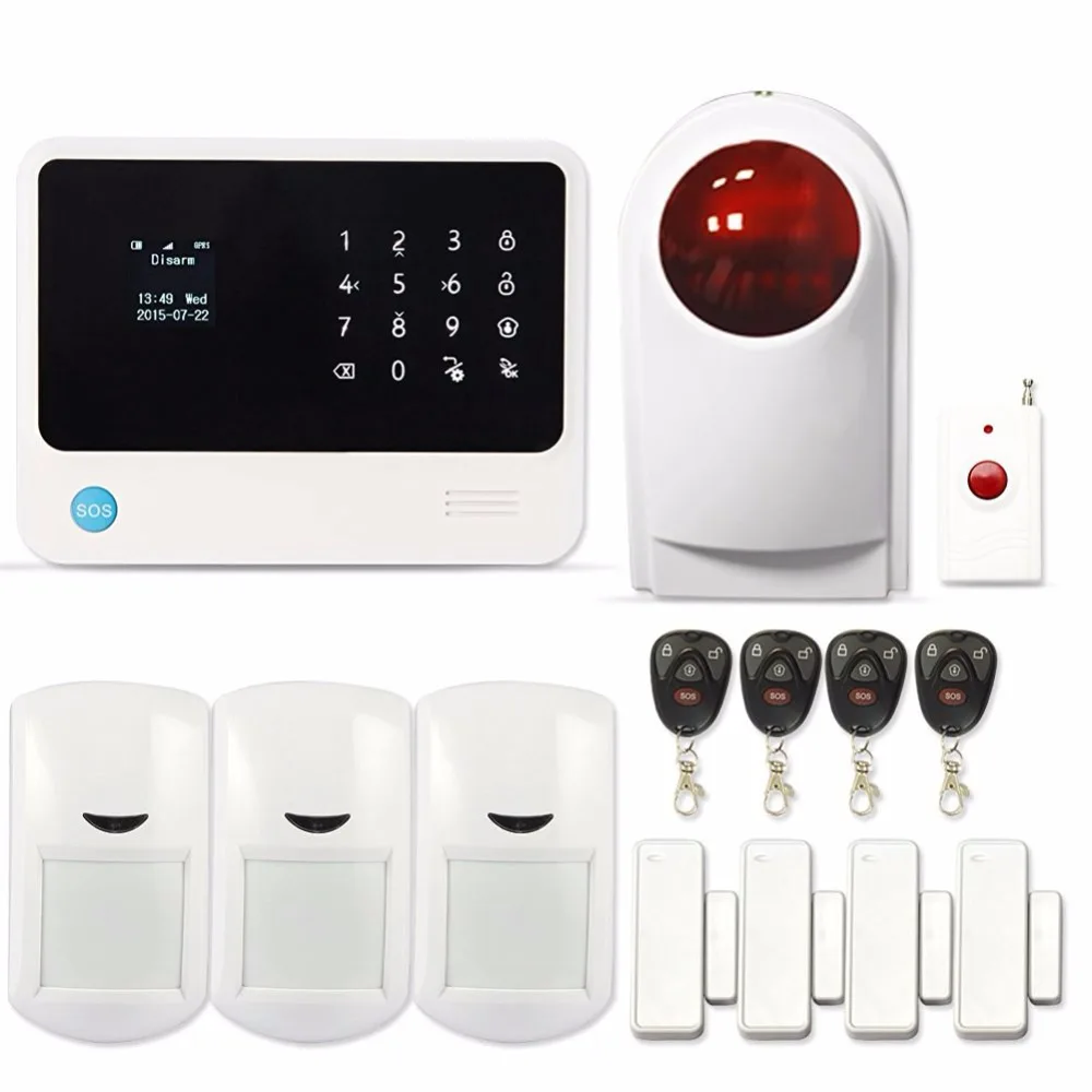 YobangSecurity Wireless GSM WiFi Alarm System Voice Prompt Smart Home Security System APP Contorl Door Window Sensor PIR Sensor