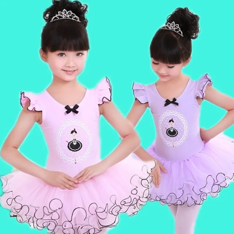 

performing children's day dance clothing summer girls dance Ballet Dress costumes tutu dresses kids clothes 4-8 years purple
