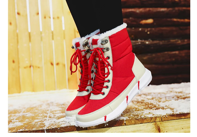Winter Men Snow Boots Waterproof Lightweight Man Desert Boots Unisex Fur Plush Warm Snow Shoes For Male Ankle Boots Booties