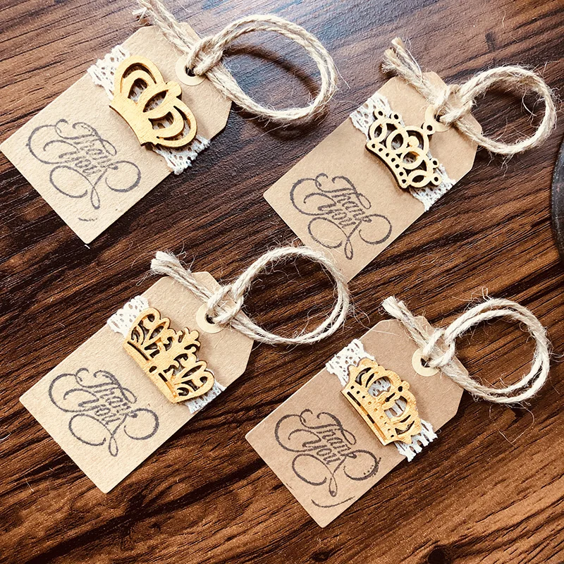

Vintage Thank you Tag with Crown Set of 4 mix, Tiara Lace Thank you Gift Tag, Bridal Shower/Wedding Tags, 100% Hand Made