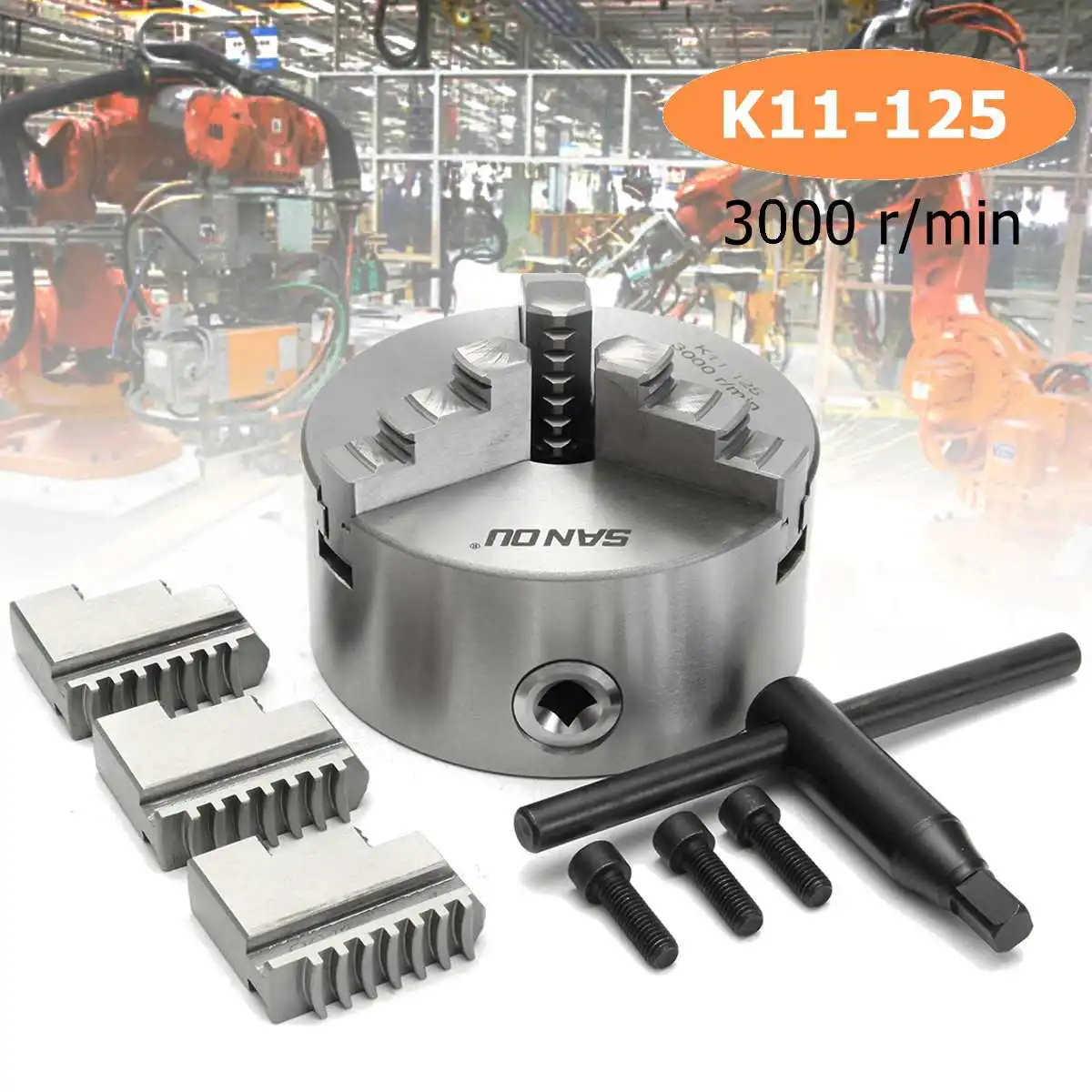 SANOU K11 125 3 кулачковый токарный патрон мм Самоцентрирующийся упрочненный