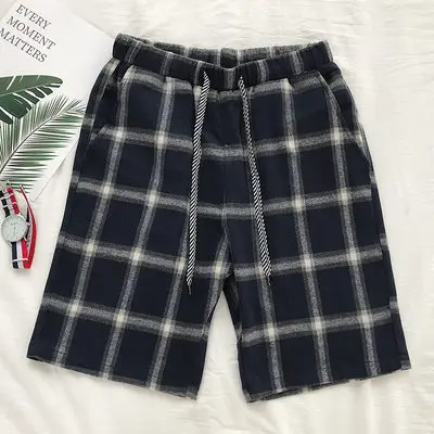 Navy white Для мужчин Шорты Мода Досуг клетчатые шорты Пляжные шорты Для мужчин s Повседневное Camo решетки Шорты высокое качество низкая цена Размеры S-3XL - Цвет: Navy white