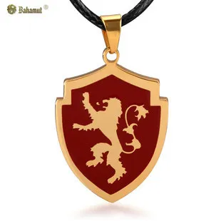 

A Song of Ice and Fire Game of Thrones The House of Lannister Lion Badge Necklace Pendant - Titanium Steel