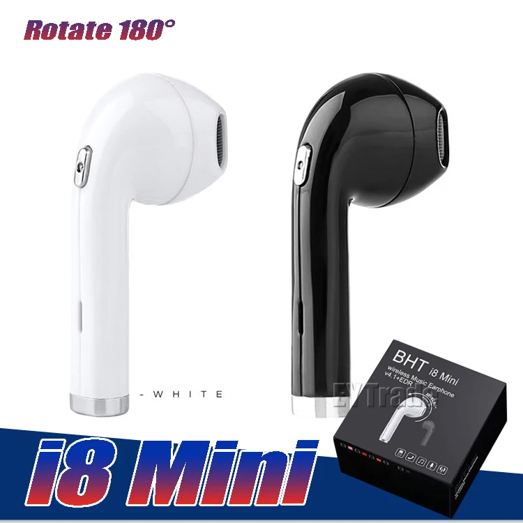 Beste 20 Stks partij Mini Draadloze Oortelefoon in Bluetooth Headset 180 graden gedraaid Oordopjes met Microfoon voor iPhone Sumsung Huawei Xiaomi