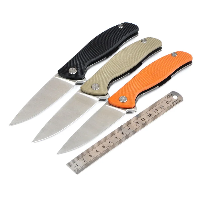 F95 pocket knife 58 59HRC D2 Blade G10+Steel handle knife multi folding knives Outdoor Camping