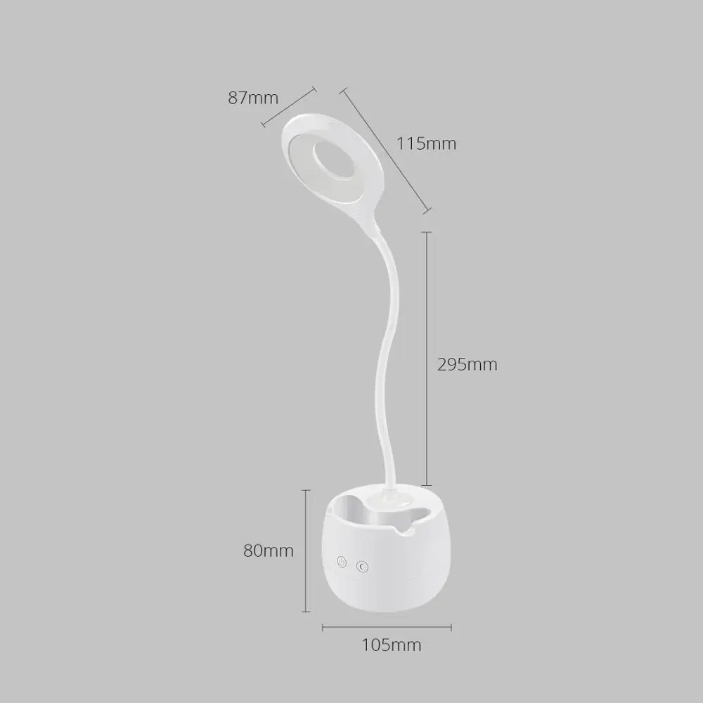 Настольная лампа с сенсорным переключателем, 3 режима, Диммируемый светодиодный usb-кабель для зарядки с перезаряжаемой батареей 18650, Настольный светильник для чтения - Цвет корпуса: With Pen Holder