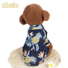 Новая одежда для собак Тонкая Повседневная Весенняя и летняя осенняя куртка Милая гавайская рубашка с принтом Одежда для домашних животных рубашка