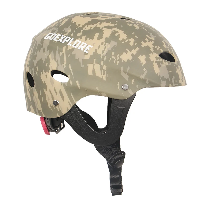 Водный шлем для взрослых ABS мягкий водонепроницаемый лайнер защитный спортивный шлем для Катание На Байдарках гребля серфинг дикий скалолазание - Цвет: camo green