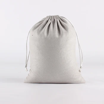 

10pcs/lot 18*23cm lihte gray high quality double suede large drawstring pouch manufacturer wholesale packing Jewelry bag