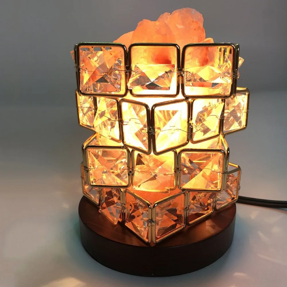 

New Special Magic Cube Shape Healthy Life Himalayan Natural Crystal Salt Light Air Purifying Himalayan Salt Lamp for Bedroom