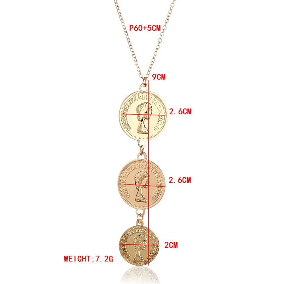 Charms Coins Statement Choker Trendy Multi Layered Chain Gold Silver Coins  Pendant Necklace women Jewelry collares (4)