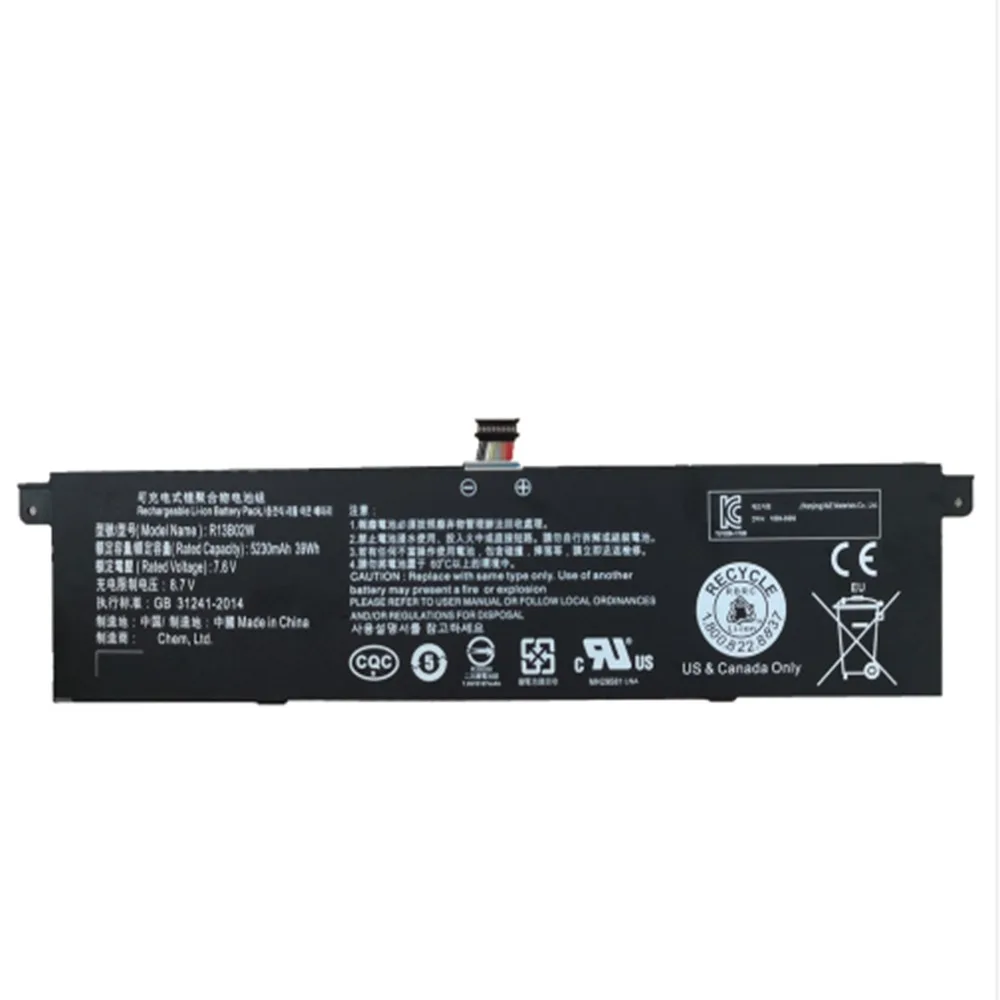  7.6V 39Wh 5230mAh R13B02W R13B01W new Original R13B02W R13B01W Laptop Battery For Xiaomi Mi Air 13.
