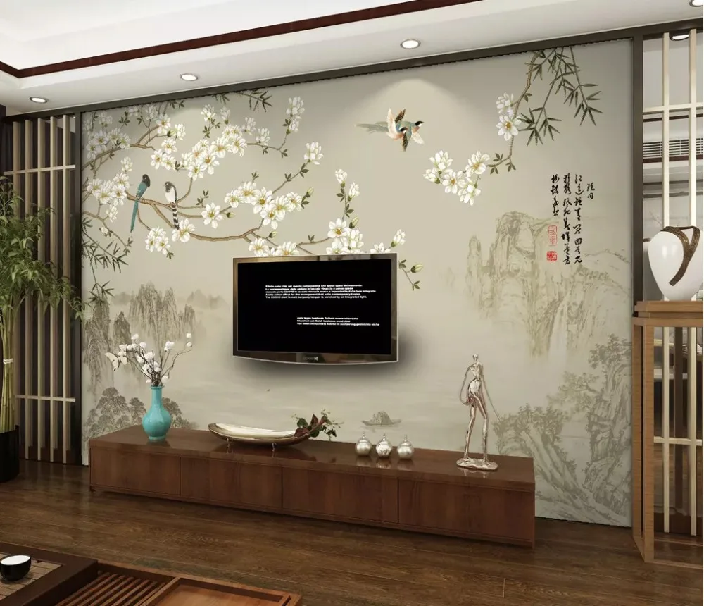 peça de fundo de tv de bambu, peça de revestimento chinês