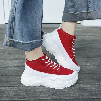 

Women Casual Shoes 2018 Autumn New Sneakers Fashion Canvas Shoes Comfortable Flats Female Platform Shoes Woman Trainers Shoes