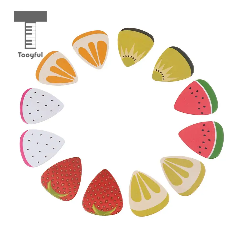 12 Pieces Celluloid Acoustic Guitar Plectrum Picks for Uke Guitar Parts
