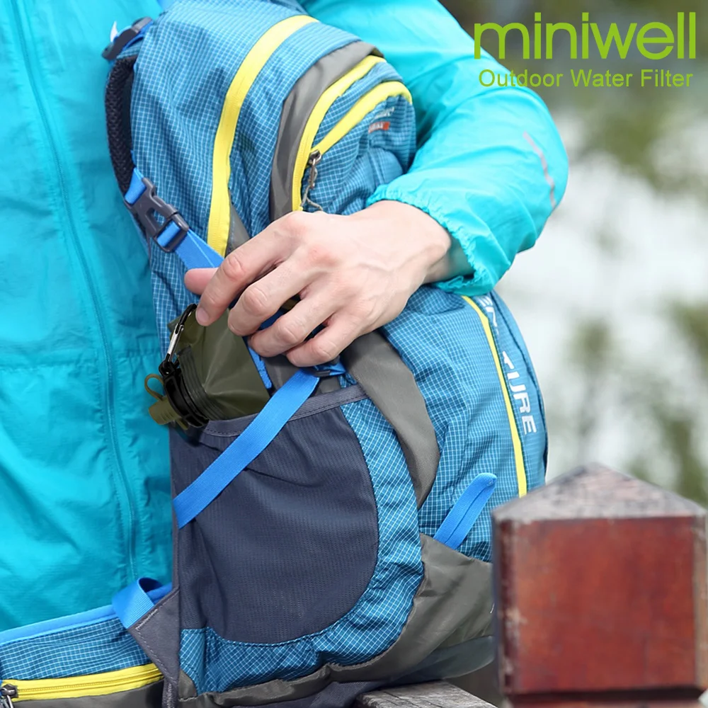  miniwell personal water bottle with filter portable travel kit