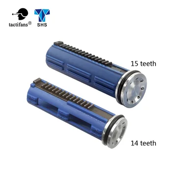 

Tactifans SHS CNC Full Steel 14 15 Teeth Piston with Aluminum Piston Head M4 AK Series Set for Airsoft AEG Gearbox V2 V3 V6