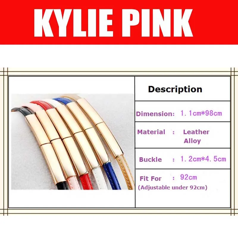 KYLIE PINK новые модные кожаные ремни для женщин и девушек вечерние ремни с металлической пряжкой