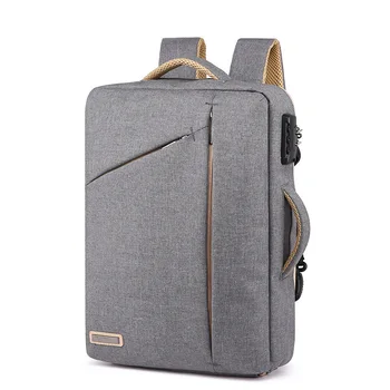 

NEW Men Business Back Pack Code Lock Anti-theft Computer package Multi-functional Waterproof bag Removable Shoulder Strap
