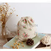 9x12 см, 50 шт., хлопковые мини-сумки с принтом розы, свадебные подарочные сумки