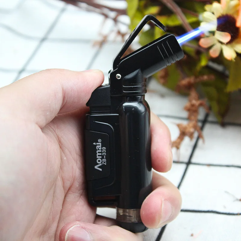 

Windproof Stainless steel Butane Jet Turbo Torch Lighter Key Ring Random Color NO GAS Gift Package